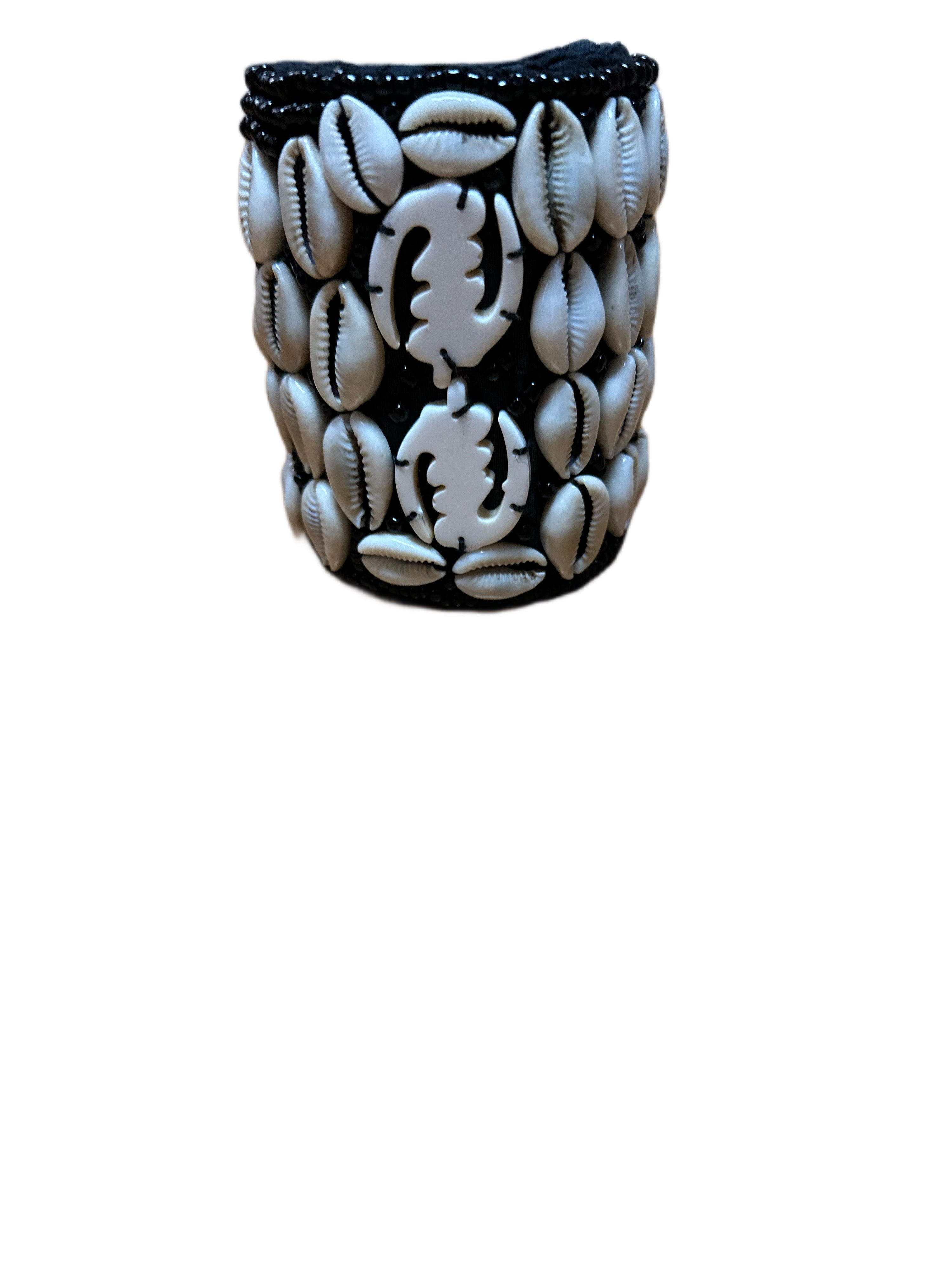 Large Shell Cuff with Dinkra Symbol