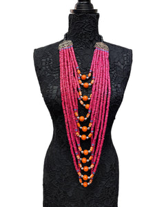 Long Multi Layered Beaded Necklace