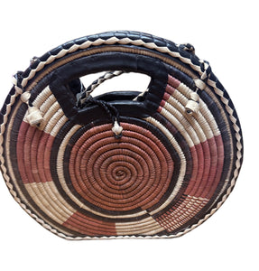 Handmade Round Bag with Painted Details