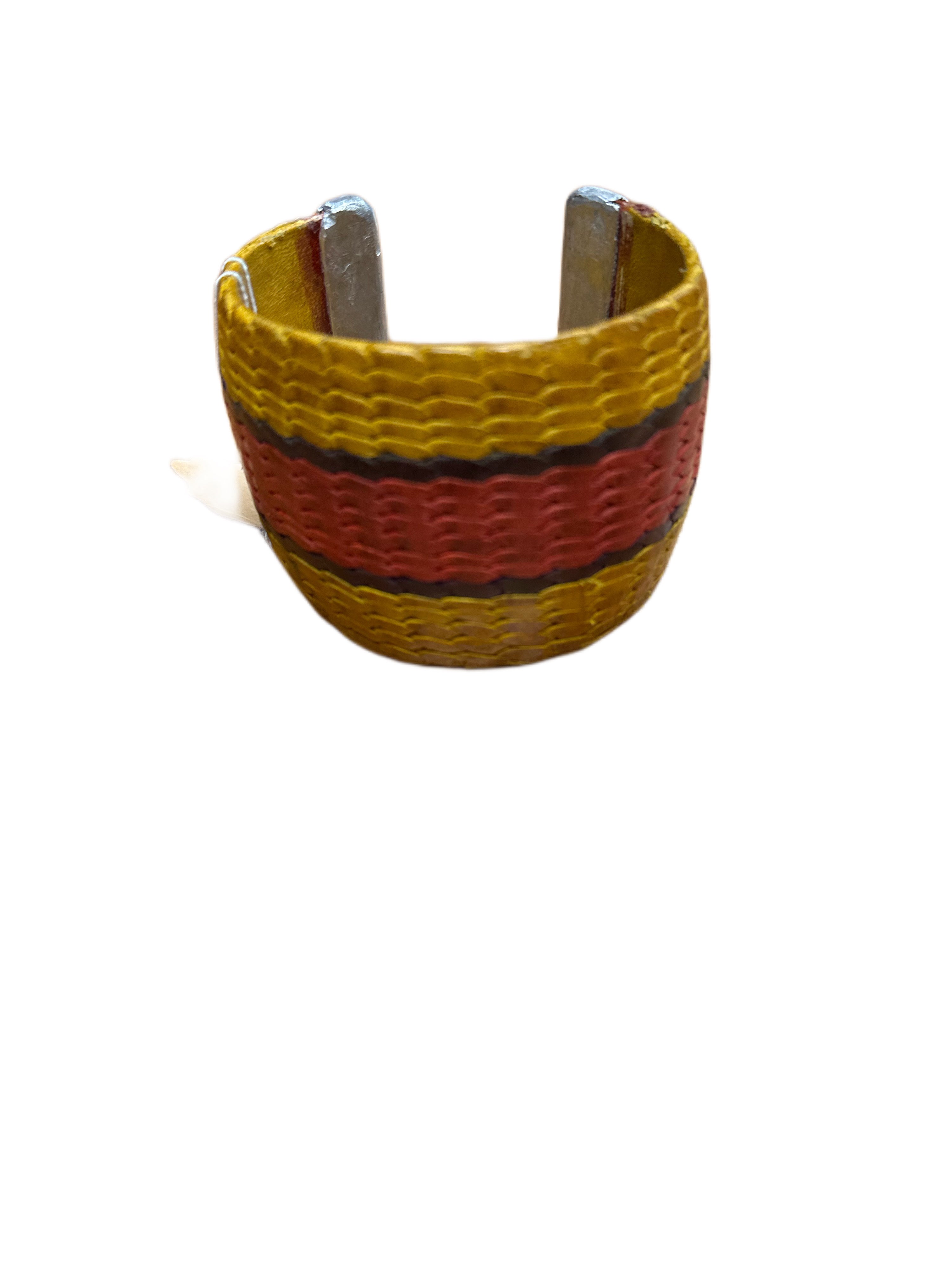 Woven leather cuff bracelets