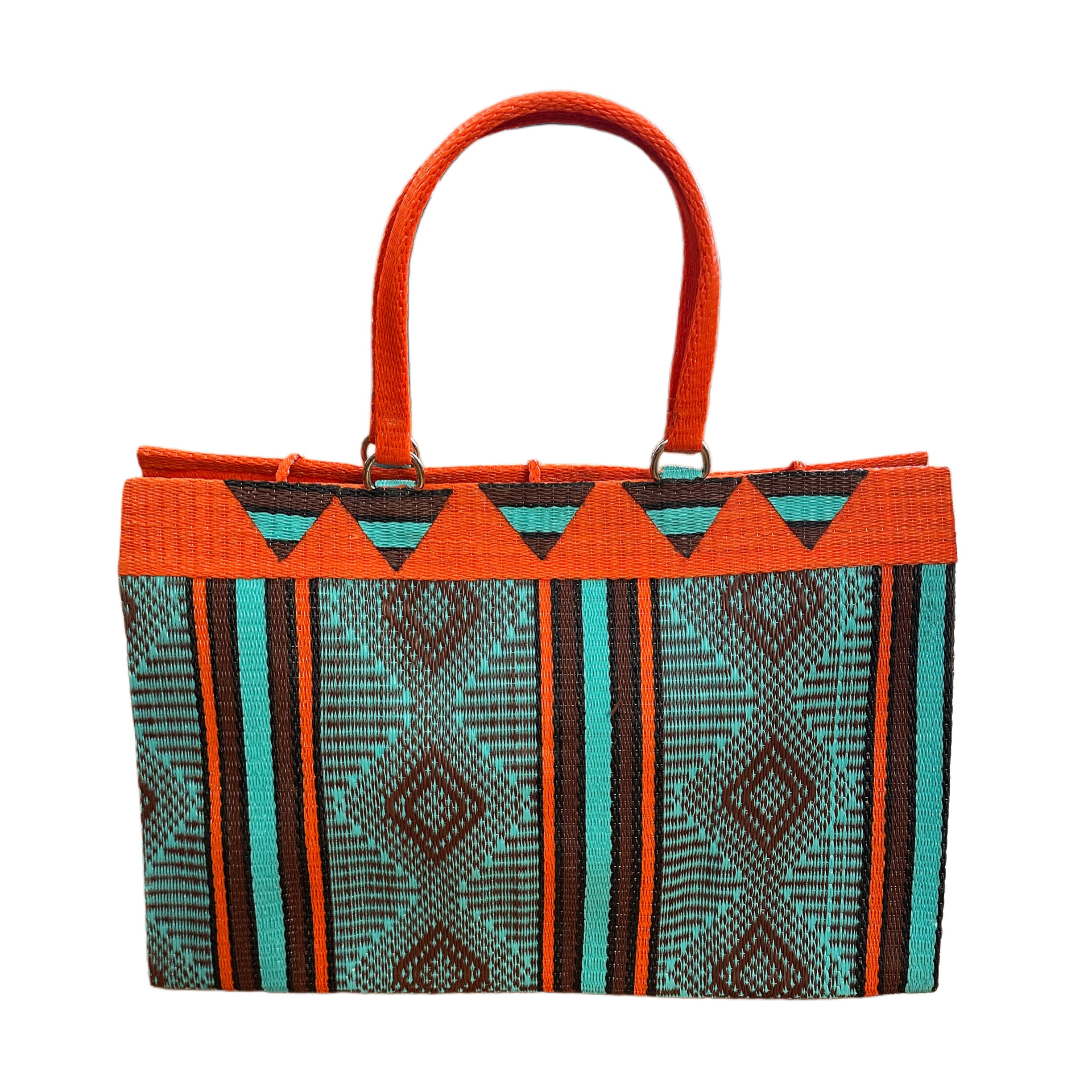 Orange & Teal Recycled Tote Bag