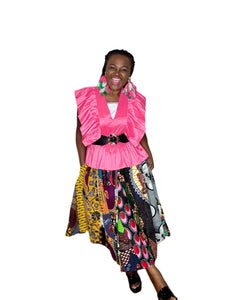 Mid-Length Patchwork Skirt