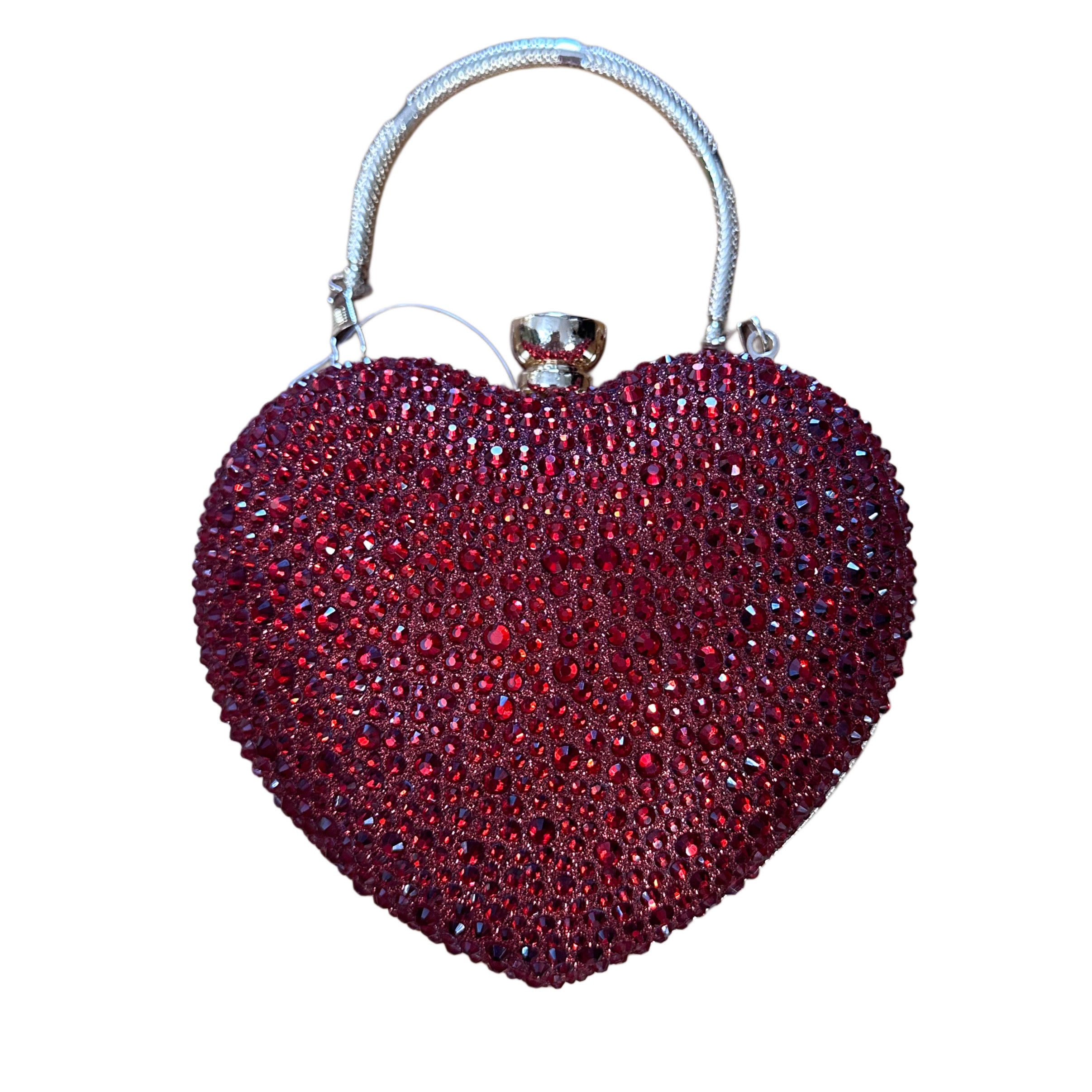 Red Bling Heart Clutch