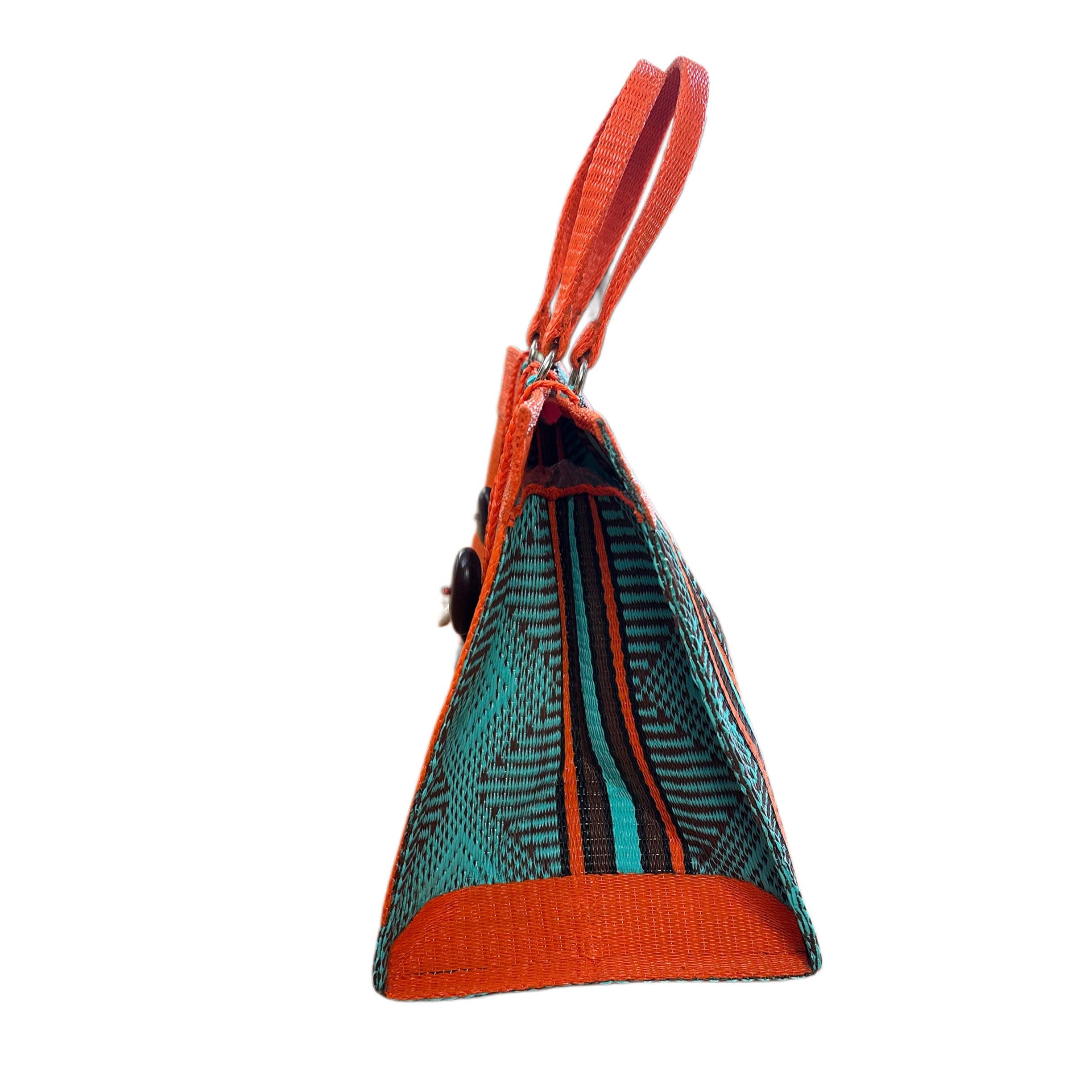 Orange & Teal Recycled Tote Bag