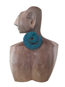 Handmade Leather Spiral Earring