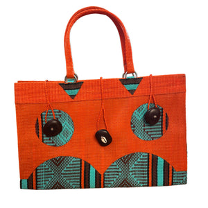 Orange & Teal Recycled Tote Bag