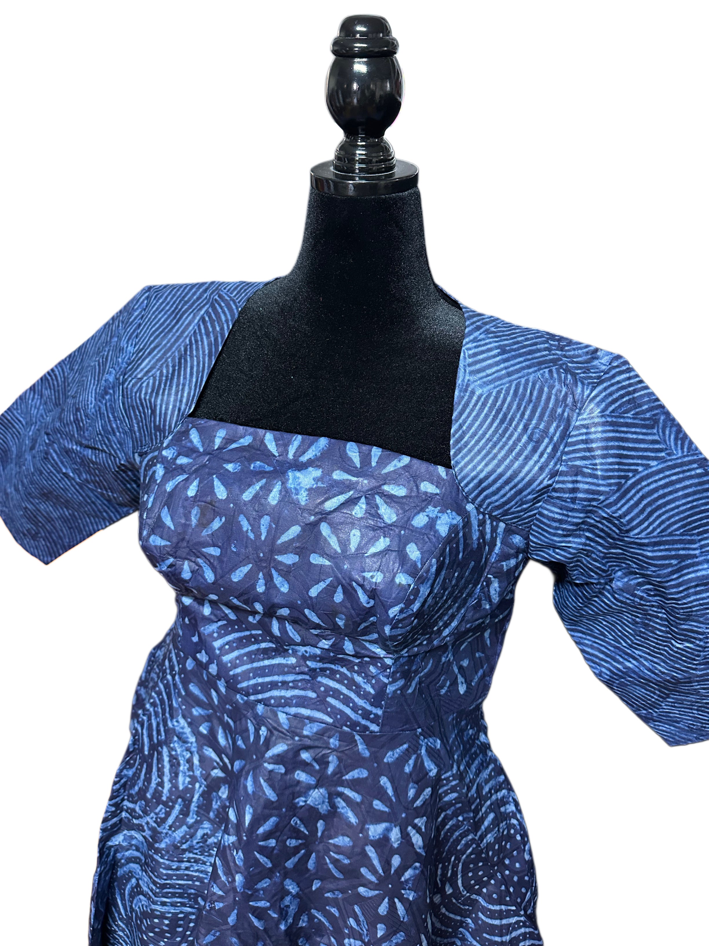 Ankara Handmade A-Line Elbow Sleeve Dress