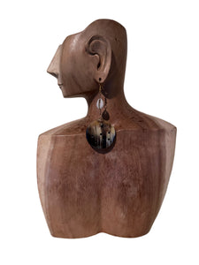 Cowrie Shell & Brass Round Dangling Earrings