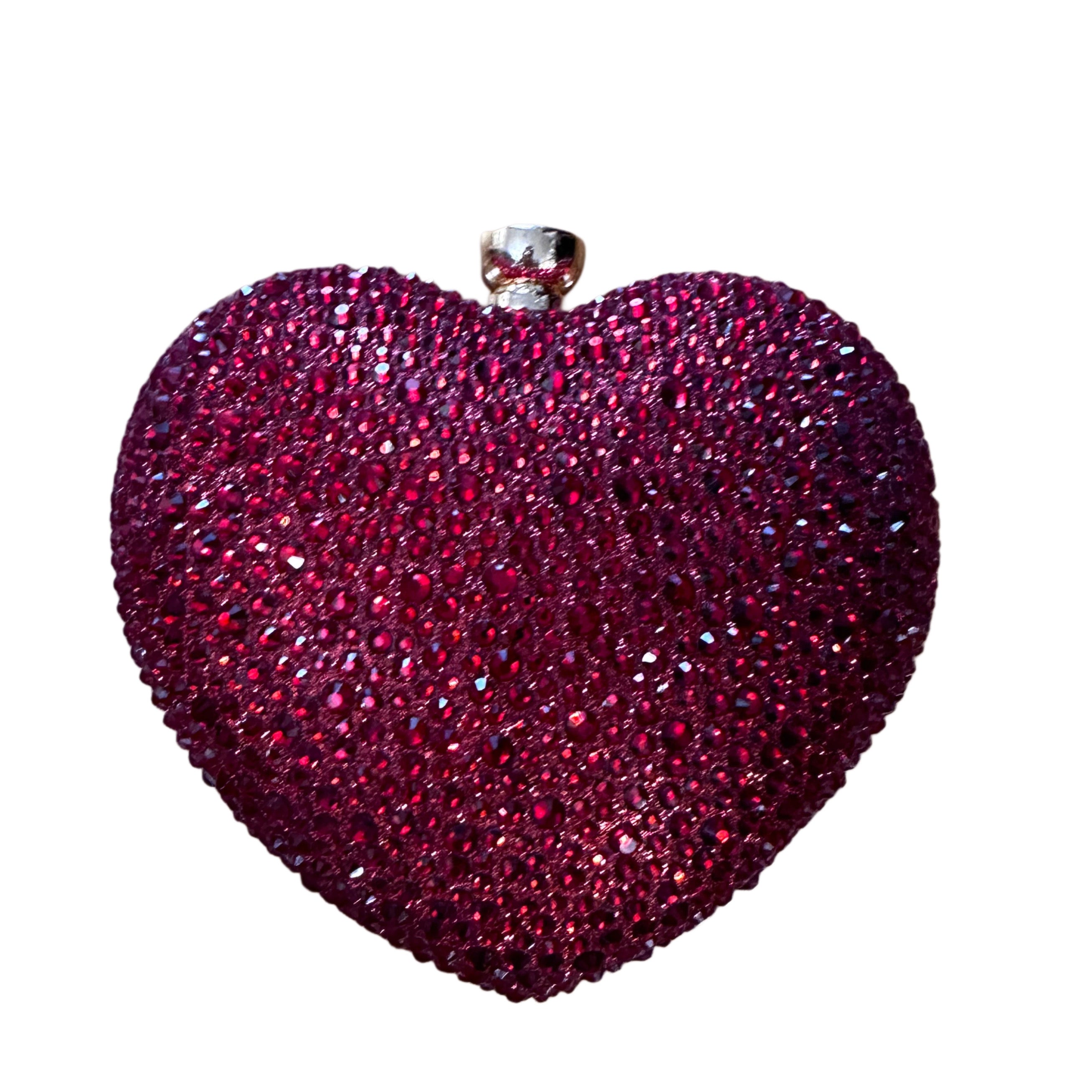 Red Bling Heart Clutch