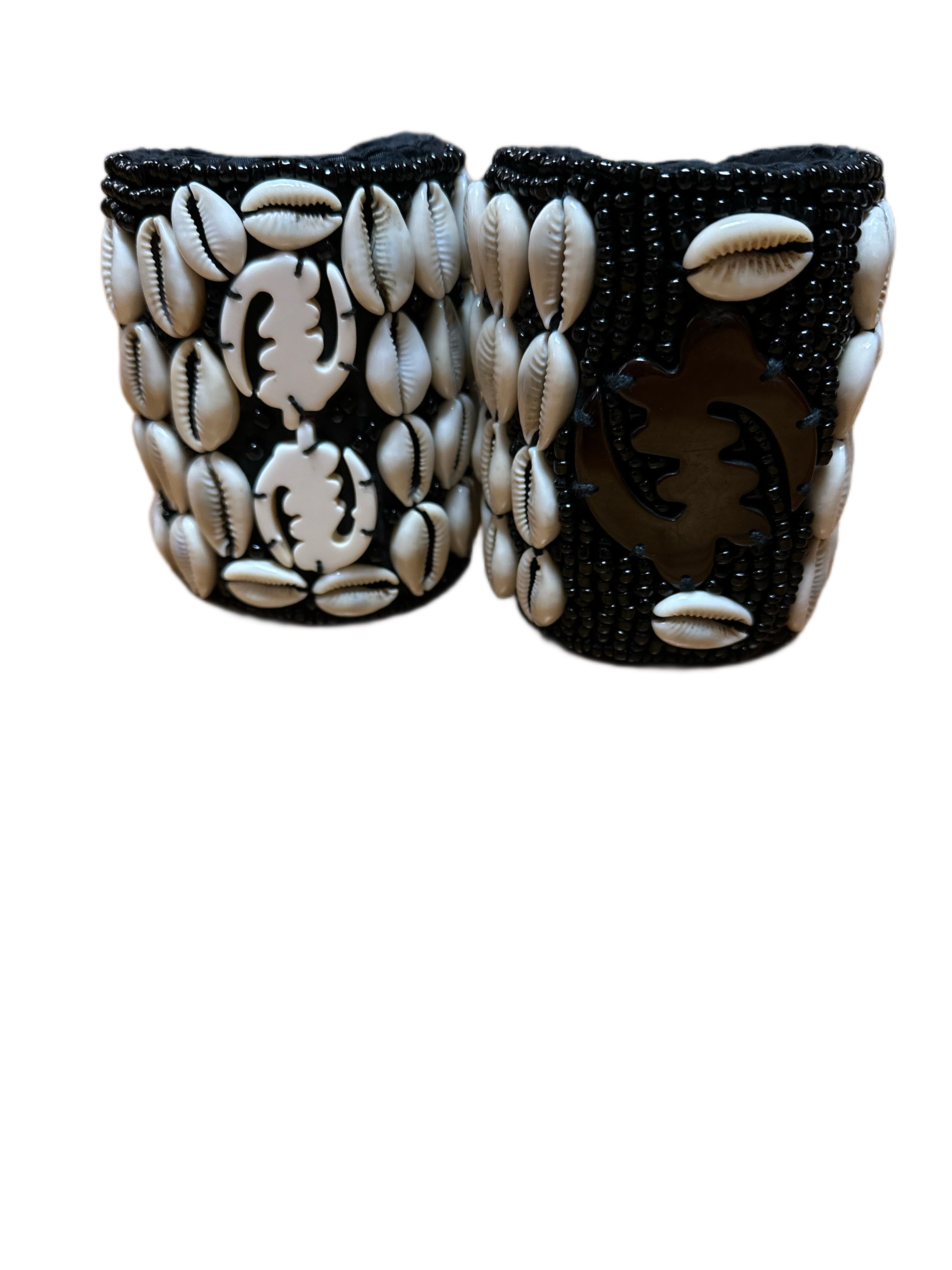 Large Shell Cuff with Dinkra Symbol