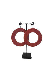 Medium Leather Cutout Circle Earrings