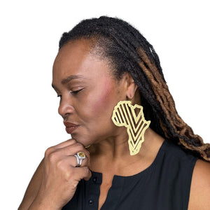 Large Modern Africa Cut Out Earrings