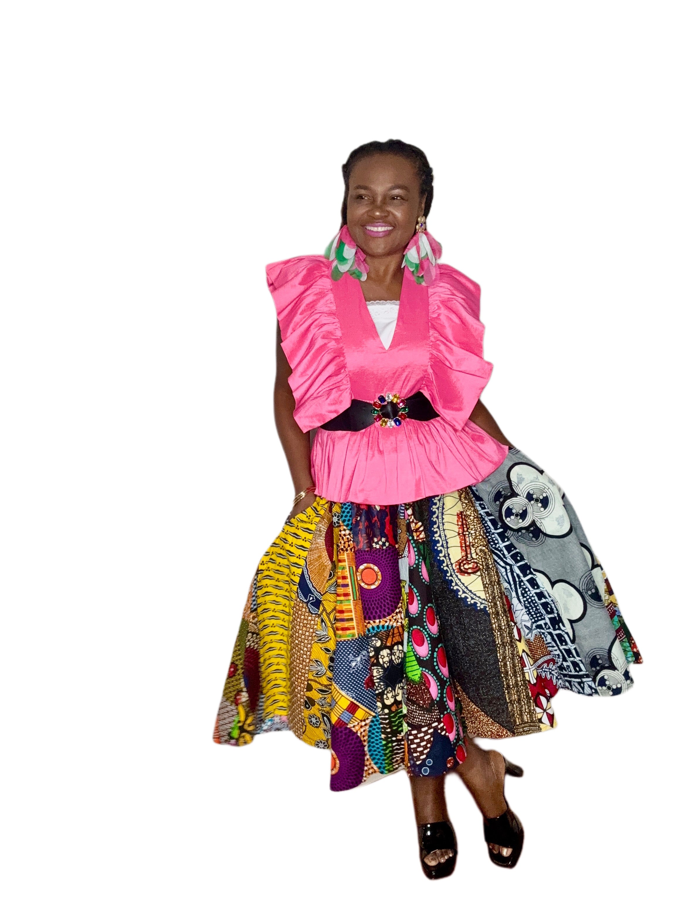 Mid-Length Patchwork Skirt