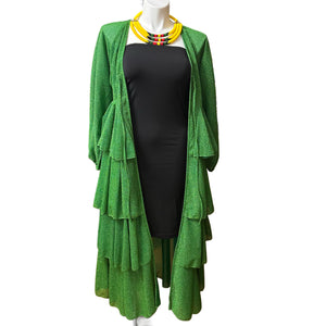 Sparkly Ruffle Tiered Duster Green