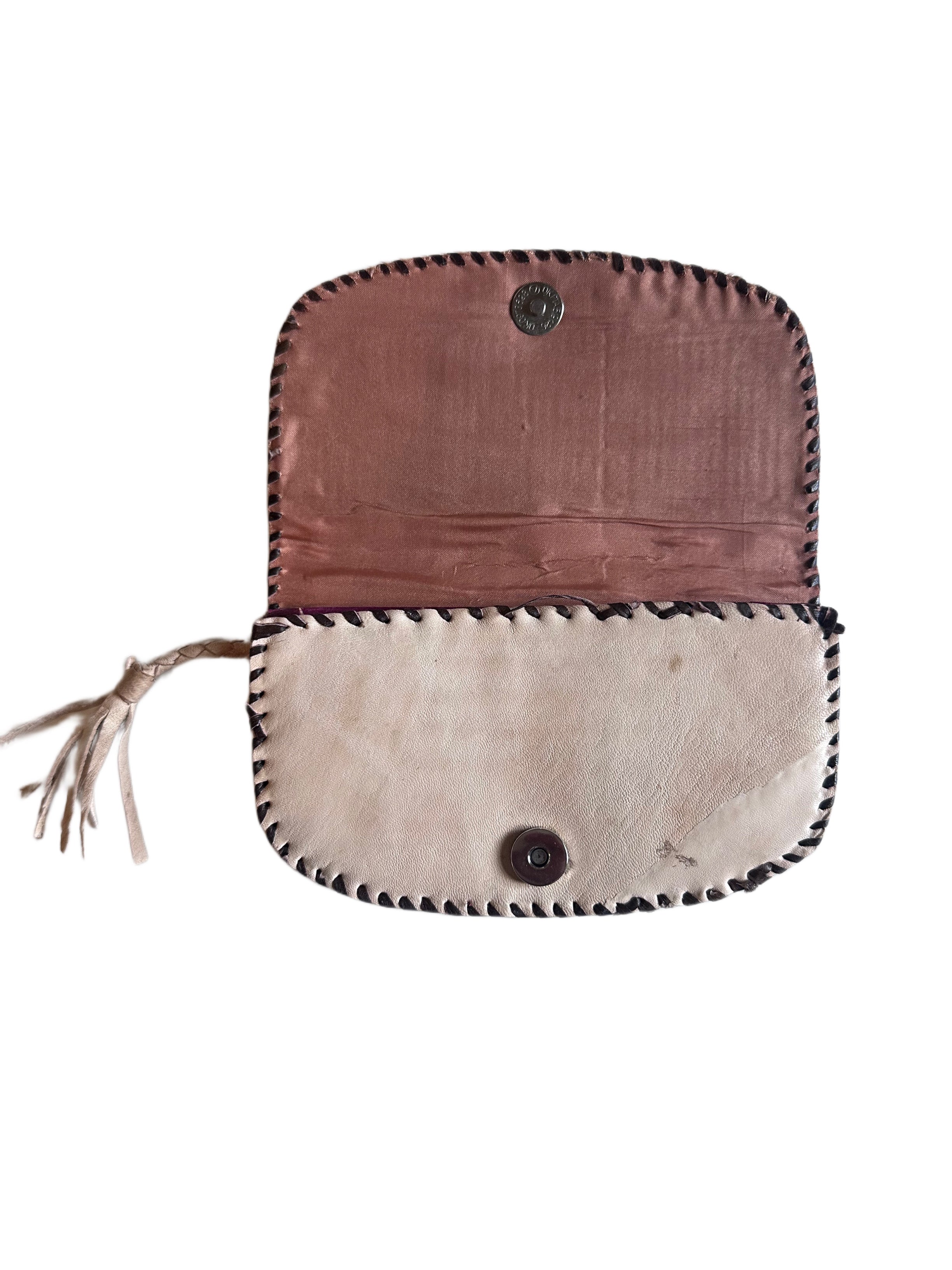Handmade Large Coin Purse or Wallet Brown Snakeskin Stripe