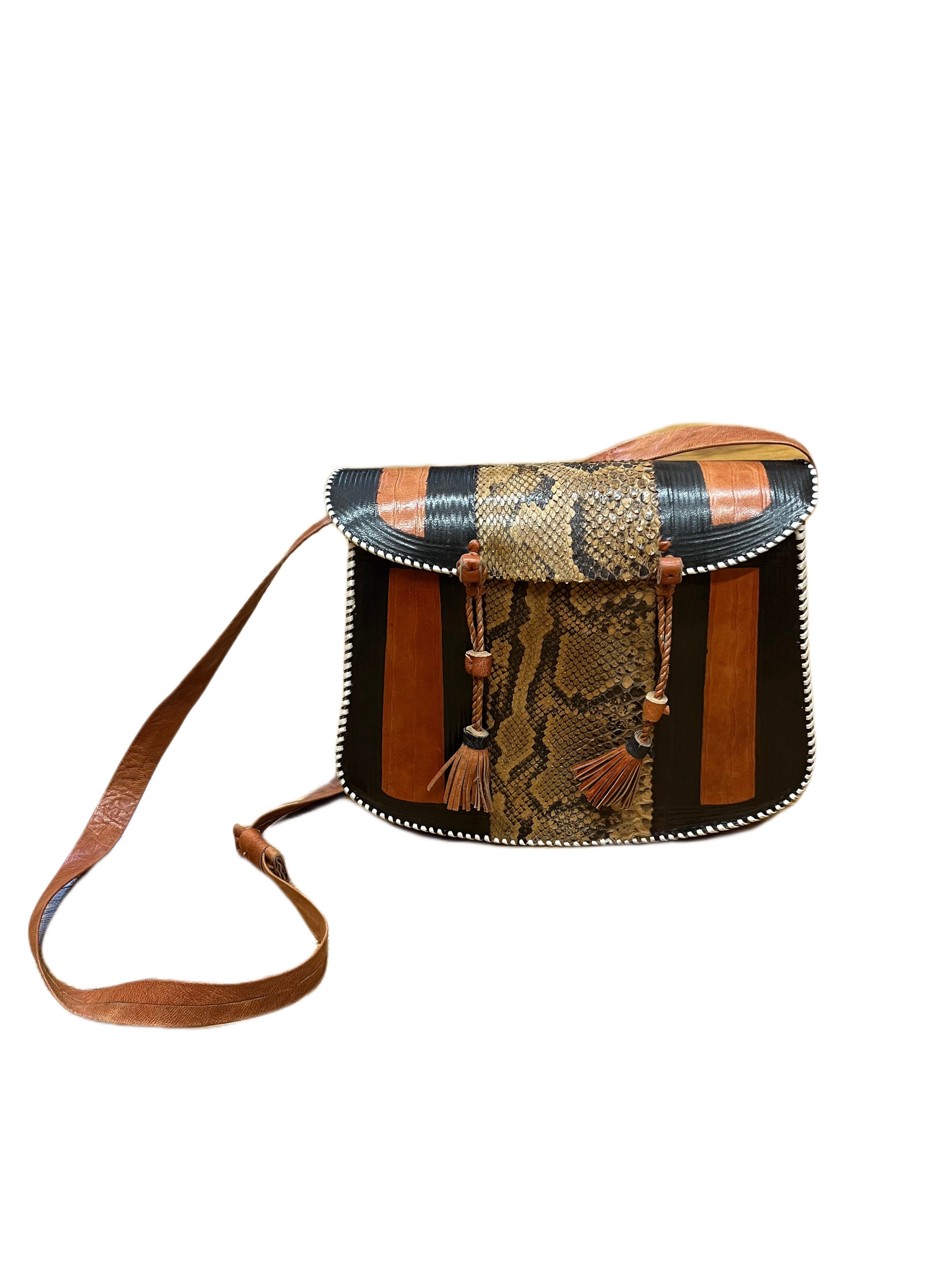 Handmade Adjustable Crossbody Bag Snakeskin