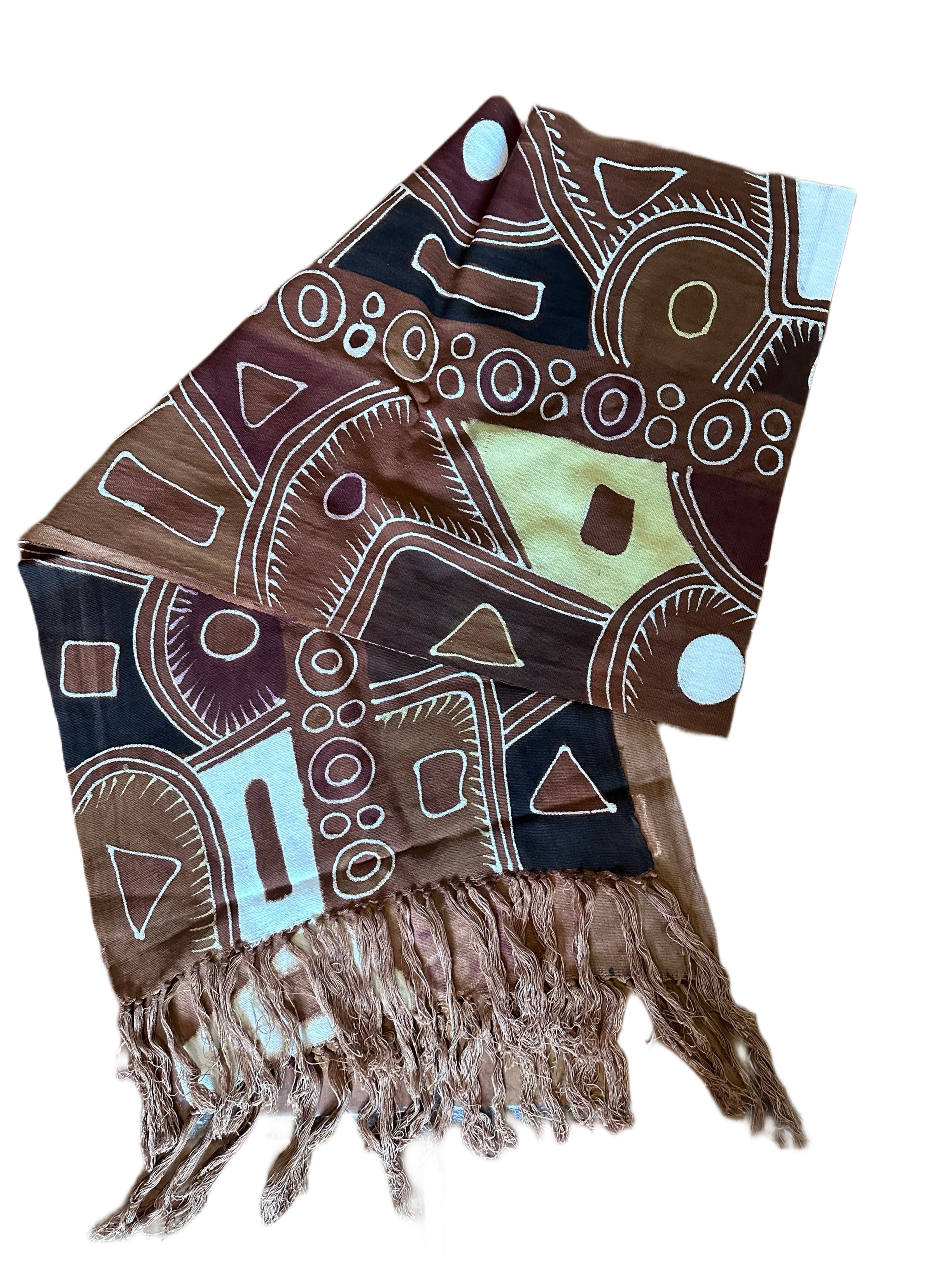 Mud Cloth Cotton Handmade Long Scarf