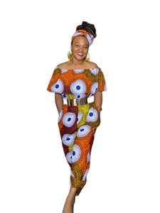 Ankara Print Ruffle Top Jumpsuit