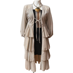 Sparkly Ruffle Tiered Duster Silver