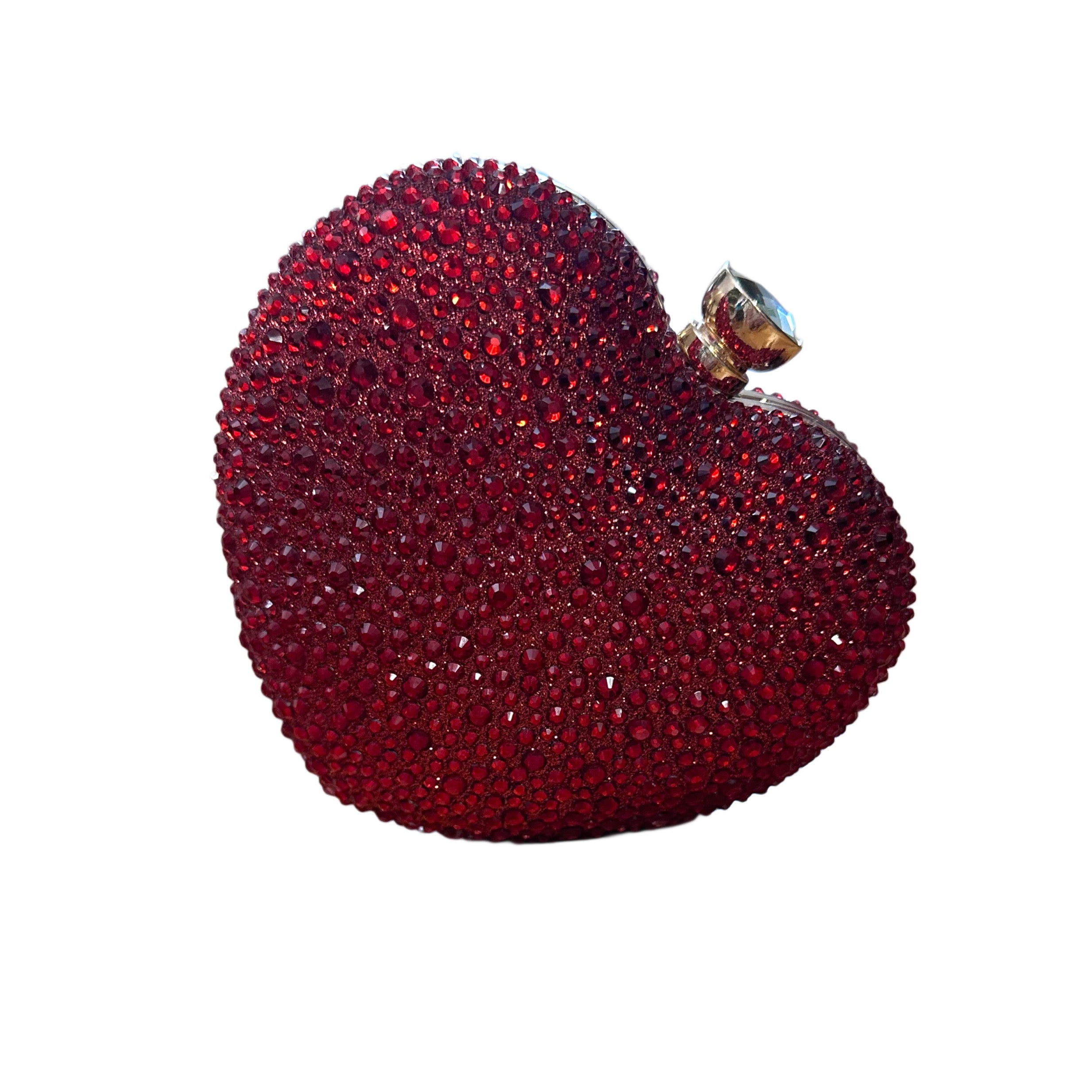 Red Bling Heart Clutch