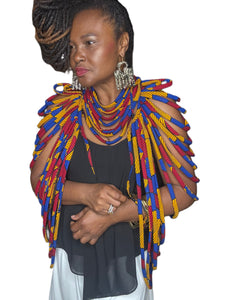 Kente' Body Adornment 2-Piece Set Red & Blue