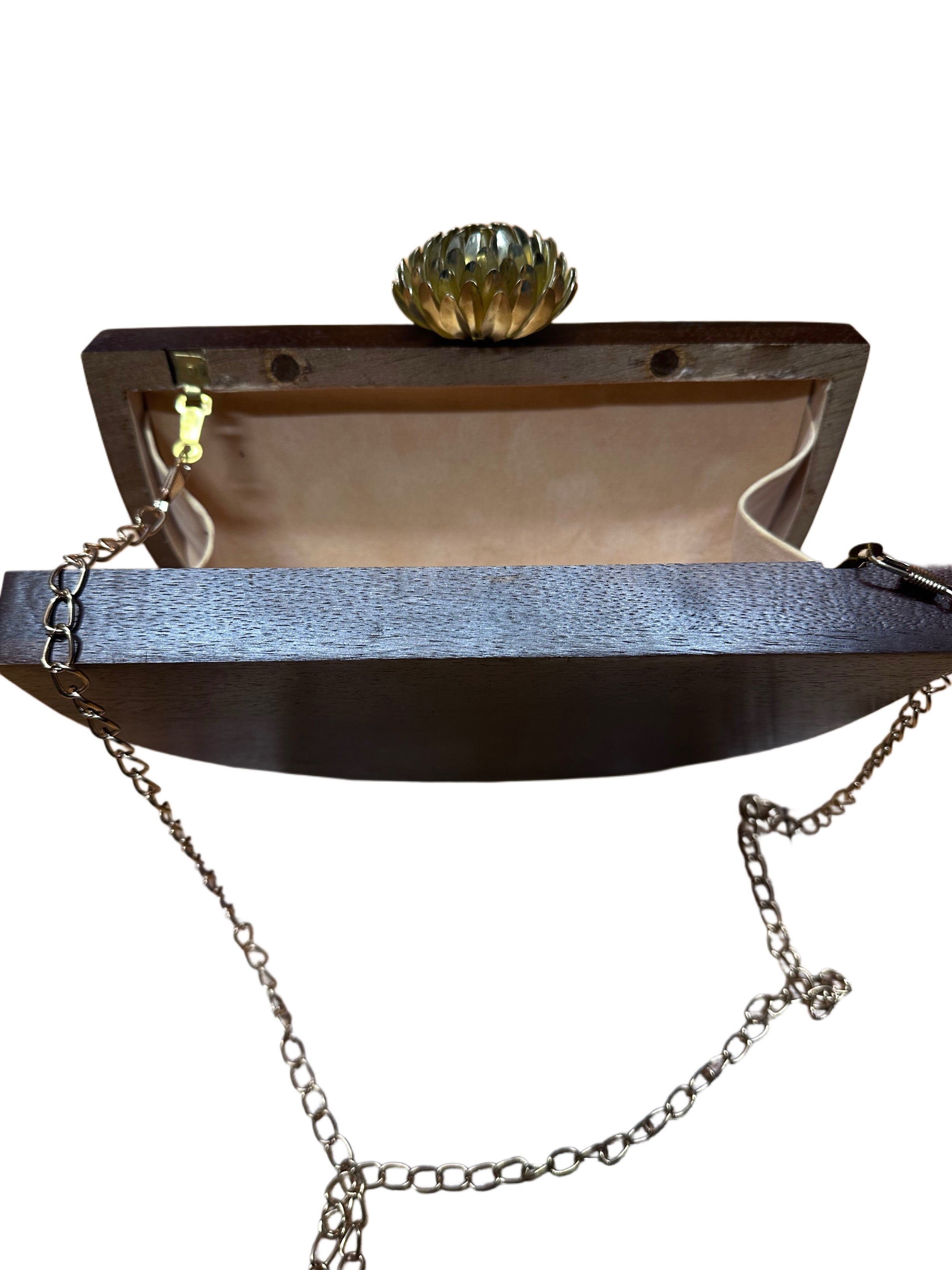 Handmade Ebony Wood Halfmoon Purse