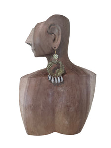 Handmade Brass and Cowrie Shell Africa Earrings