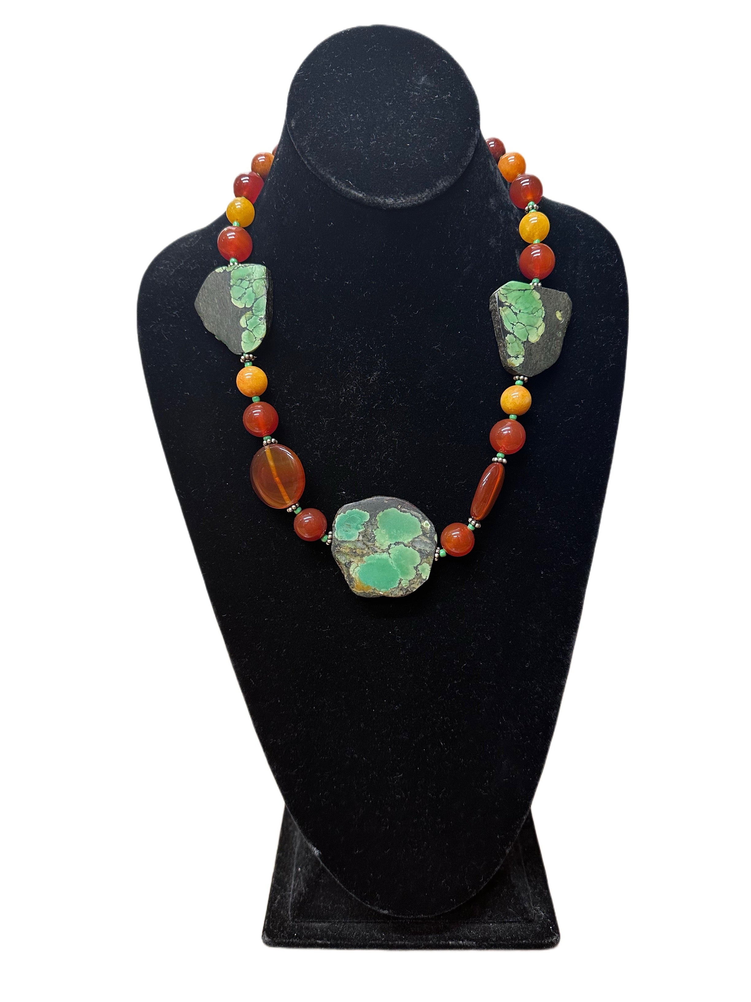 Handmade Turquoise and Carnelian Necklace