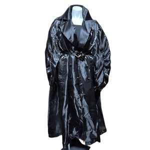 Liquid Black Sheer Crepe Duster
