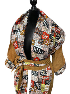 Reversible Faux Suede Belted Hoody Jacket