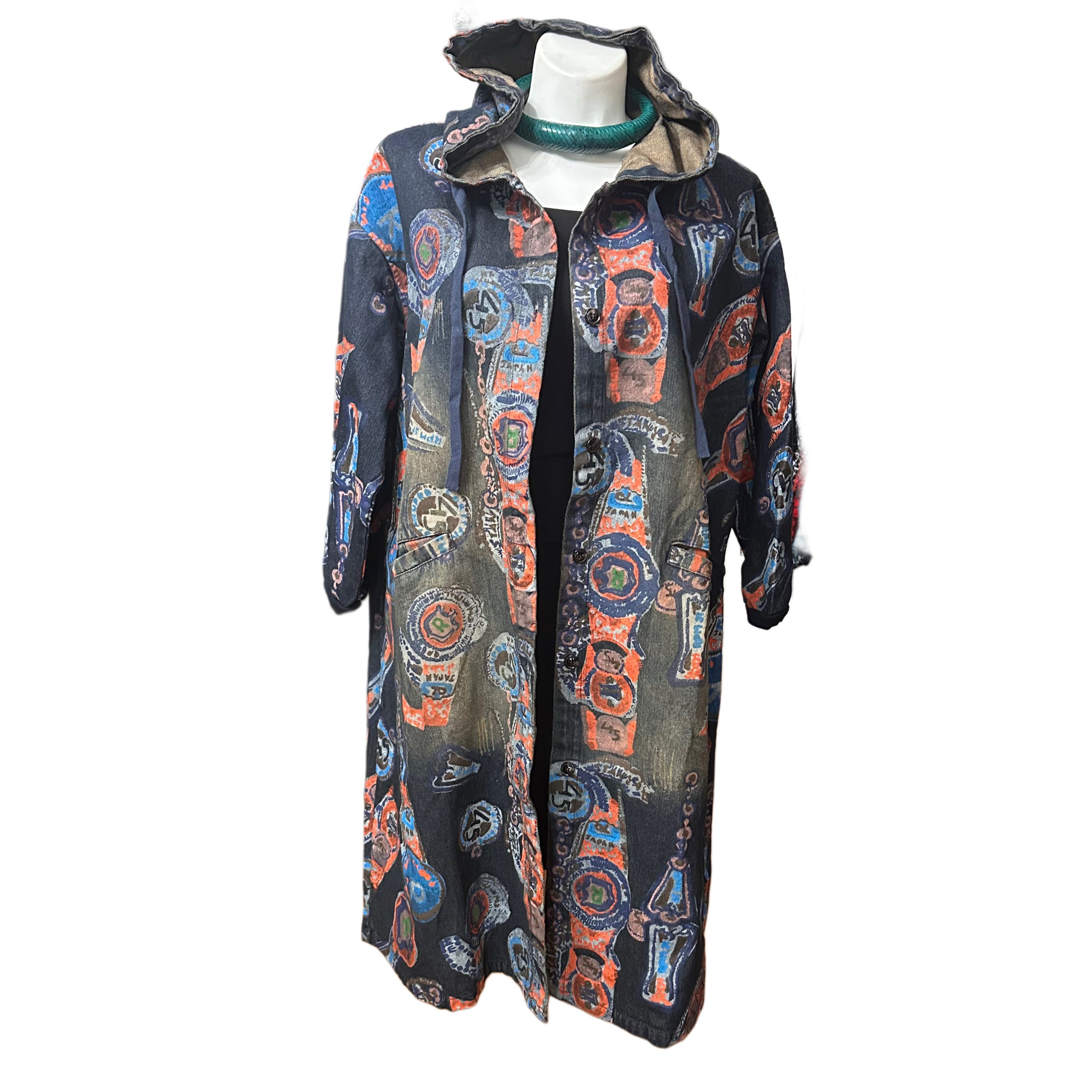 Printed Denim Jacket Dress