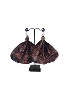 Large Leather Fan Earrings