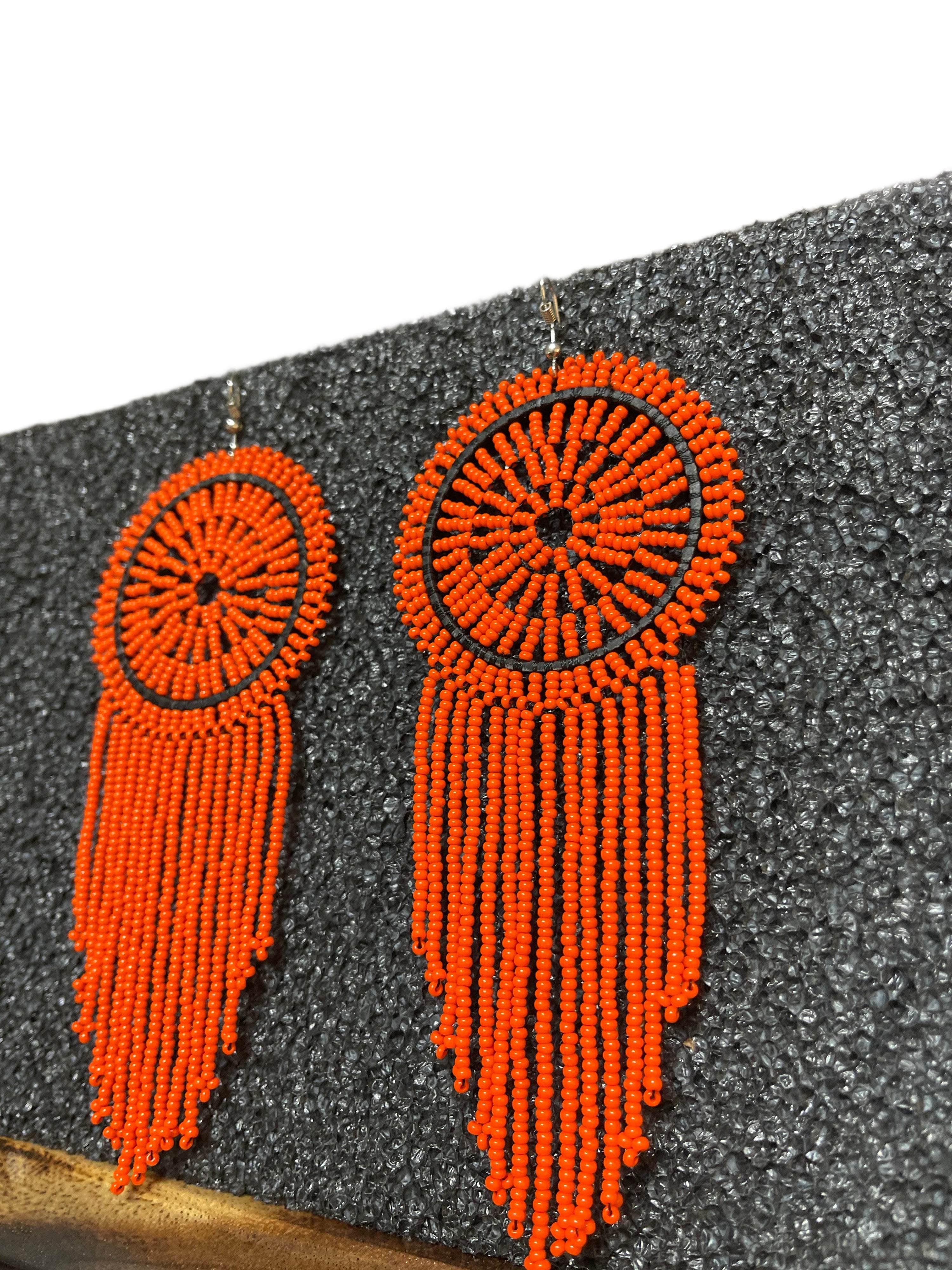 Beaded jumbo earrings