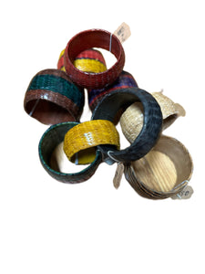 Woven leather cuff bracelets