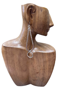 Handmade U-Shaped Earrings with Ring