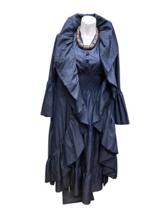 Sleeveless Denim 3-Button Dress