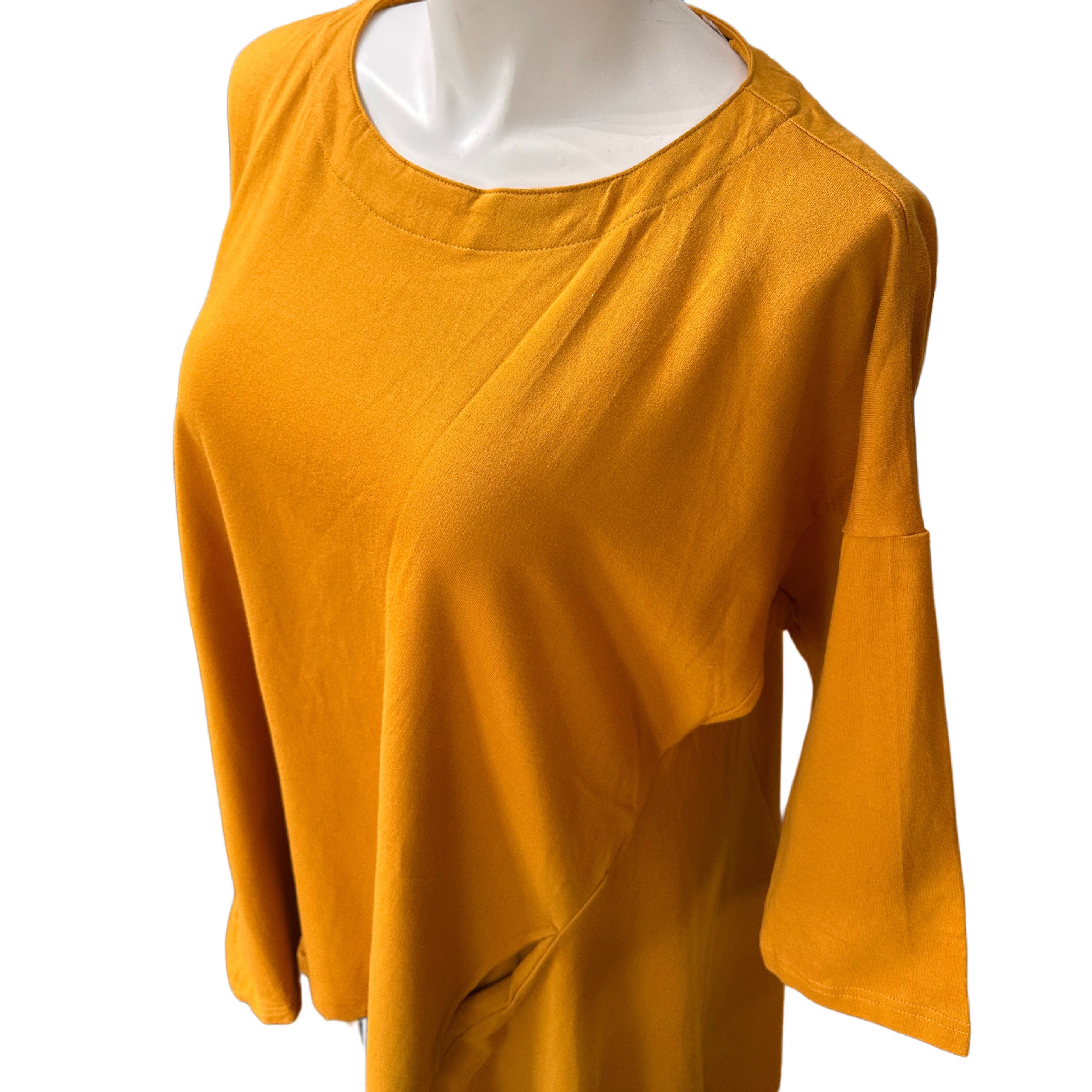 Removable Collar Tunic Top Mustard