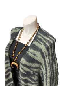 Cozy Animal Print Shawl Cardigan Green