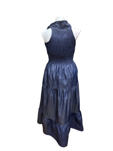 Sleeveless Denim 3-Button Dress
