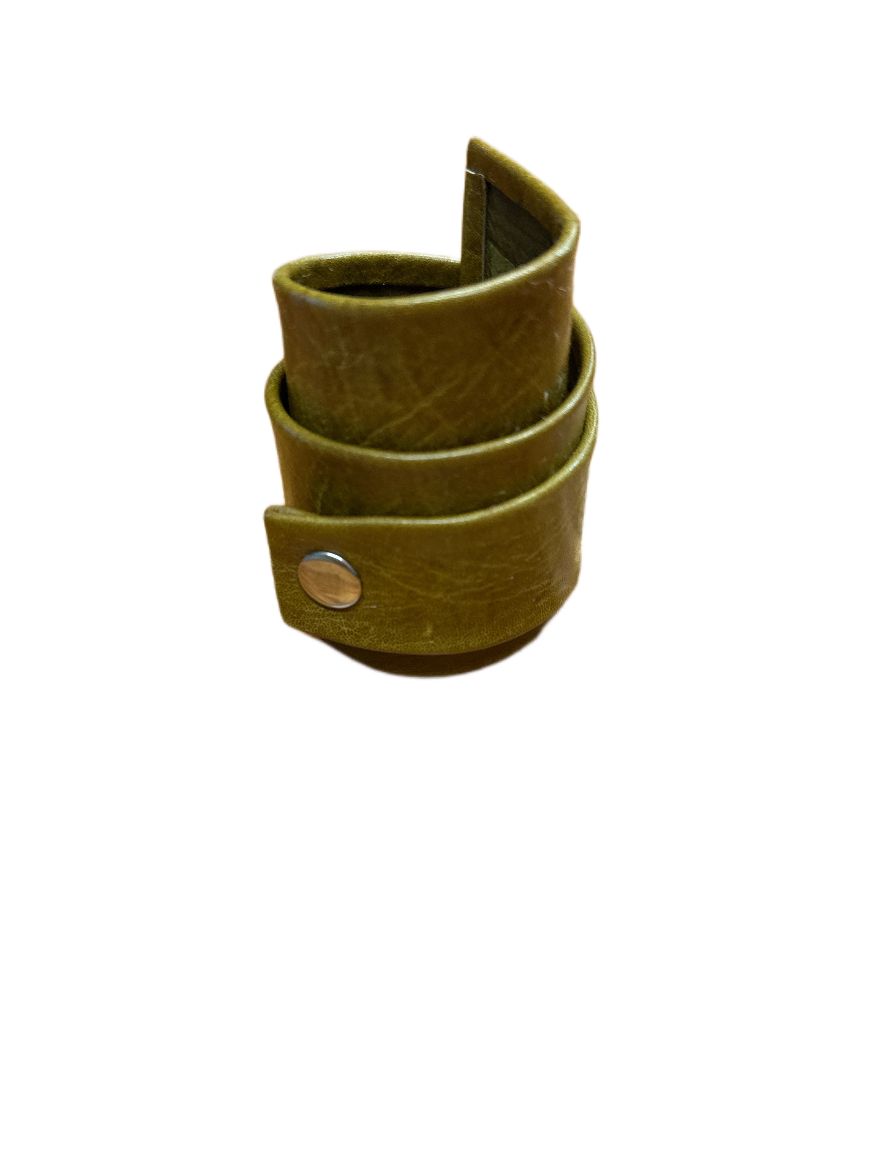 Leather wrap cuff bracelet