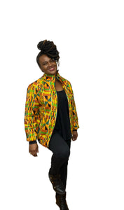 Kente Fabric Unisex Bomber Jacket