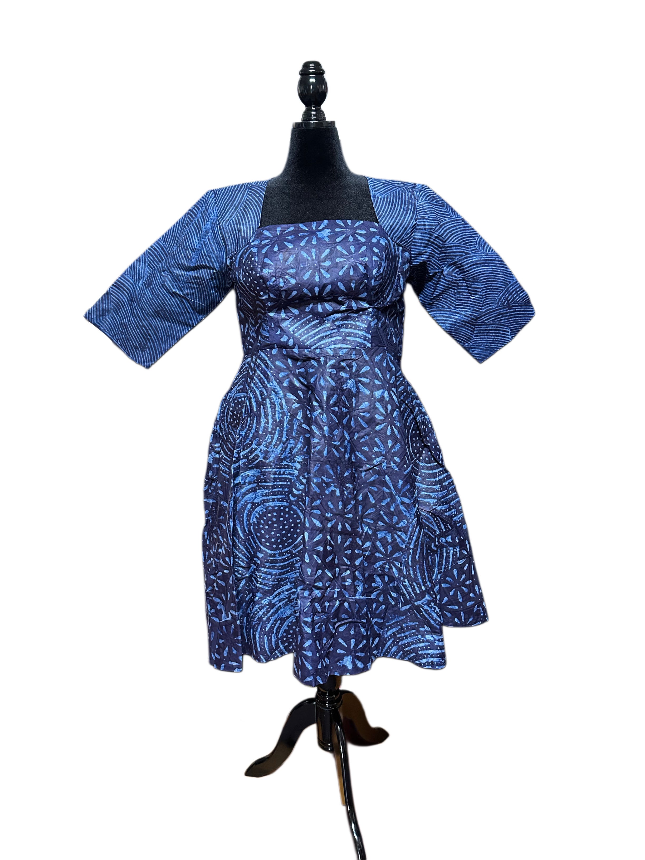 Ankara Handmade A-Line Elbow Sleeve Dress