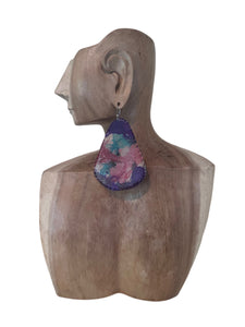 Tear Drop Leather Earrings