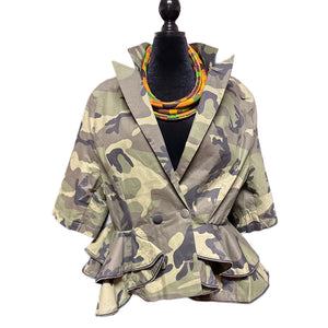 Camo Peplum Jacket