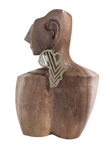 Large Modern Africa Cut Out Earrings