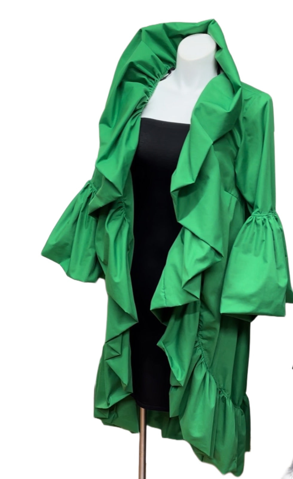 Ruffle Sleeve Open Duster