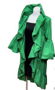 Ruffle Sleeve Open Duster