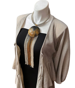 Sparkly Ruffle Tiered Duster Silver