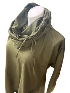 Removable Collar Tunic Top Olive