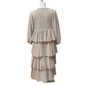 Sparkly Ruffle Tiered Duster Silver